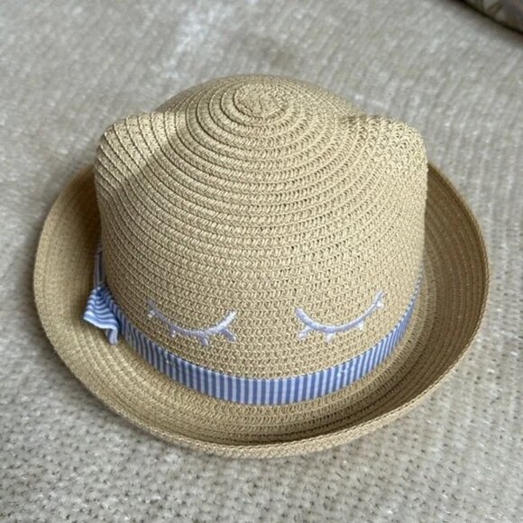 H&M Girls Hat 5T/6 – Embroidered Party & Sun Hat with Cute Ears - Picture 1 of 7